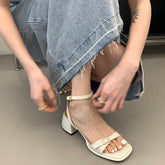 LBSFY  -  Designer Summer Woman Sandals Fashion Elegant Open Toe Thick Heel Shoes Ladies Outdoor Party Dress Sandalias